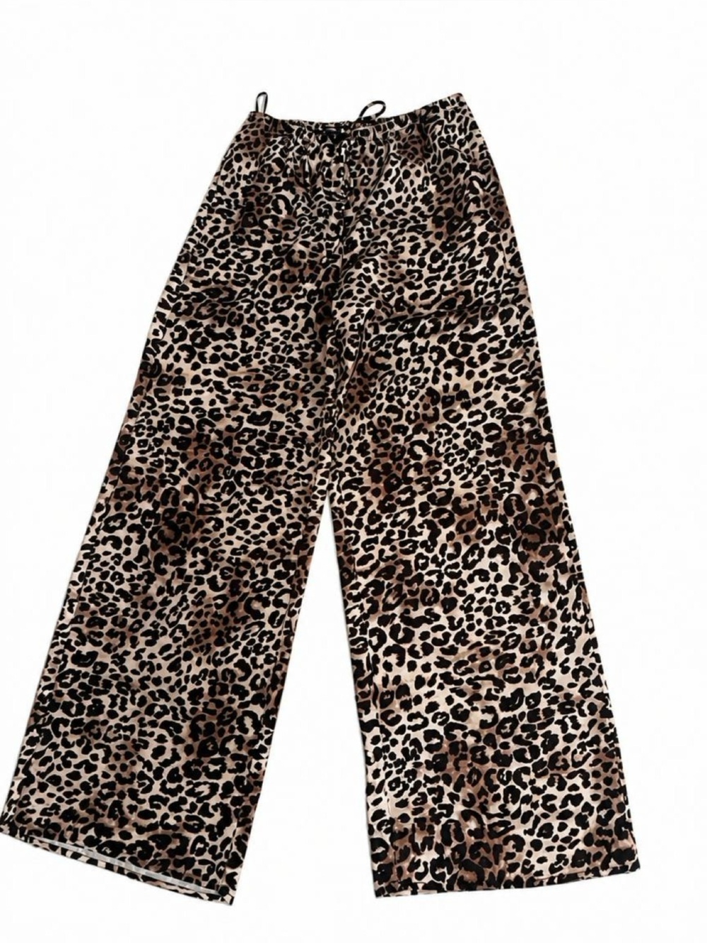 Lena Leopard Print drawstring pants - Tan and Black Sz S